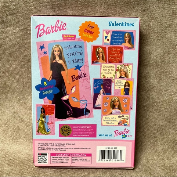BARBIE Valentines Day Cards - 32 Fold and Seal Valentines - Picture 4 of 5